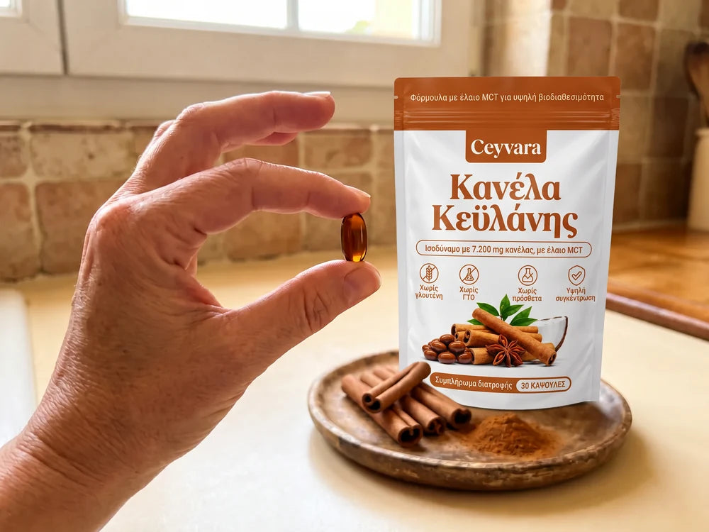 Κάψουλα Ceyvara ανάμεσα στα δάχτυλα